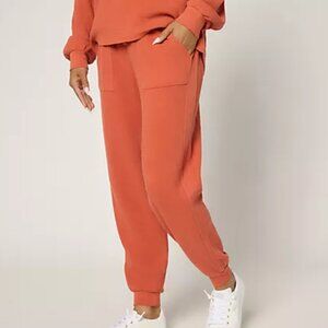 AnyBody Regular Washed Waffle Knit Joggers Dk Amber S A697068